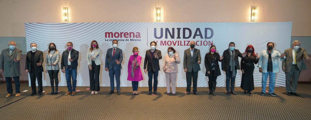 Mario Delgado se reúne con los 14 candidatos a gobernador por Morena