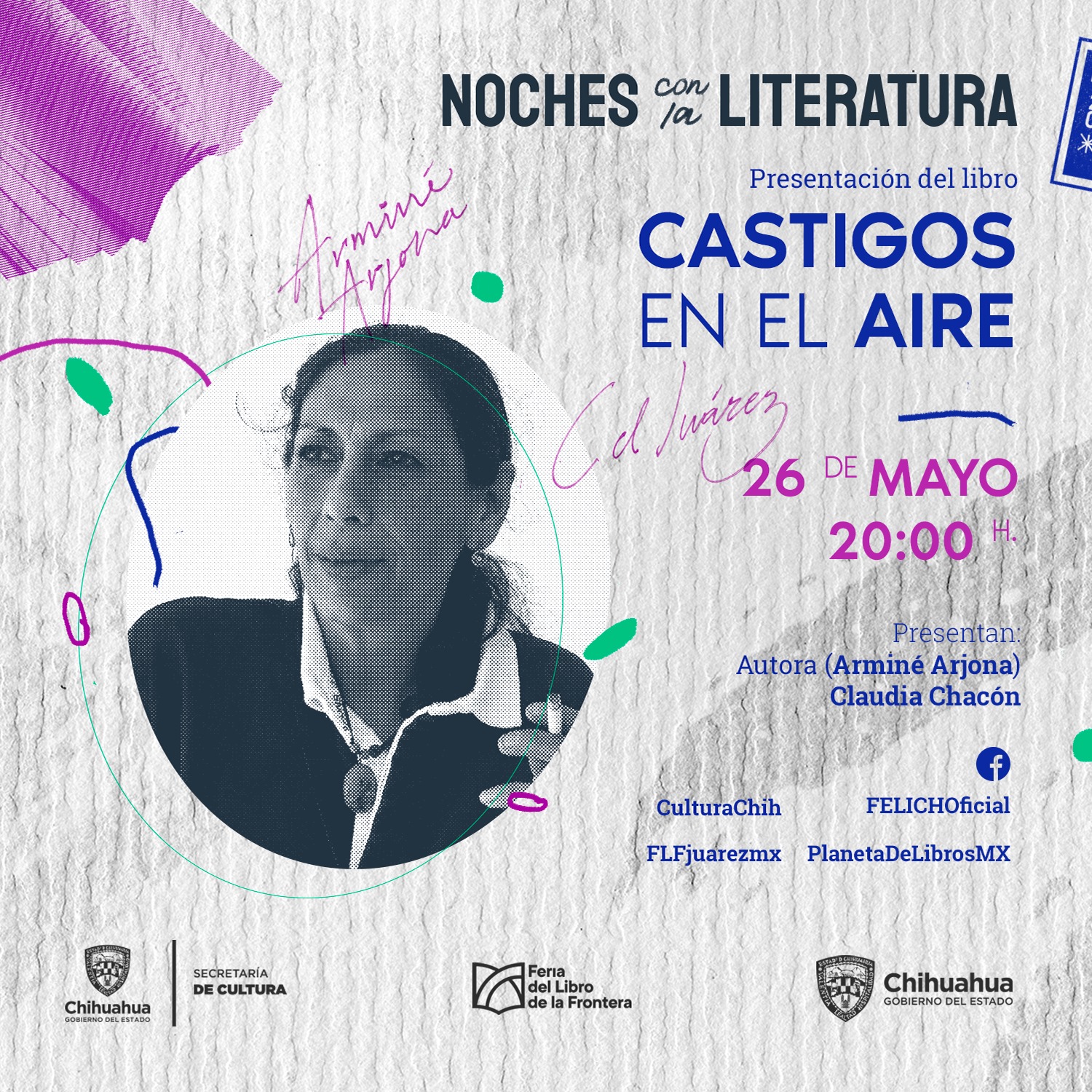 Presentará escritora Arminé Arjona su libro “Castigos en el aire” en el FELIF 2021