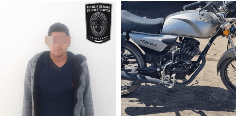 Detienen a joven que conducía motocicleta robada en Parral