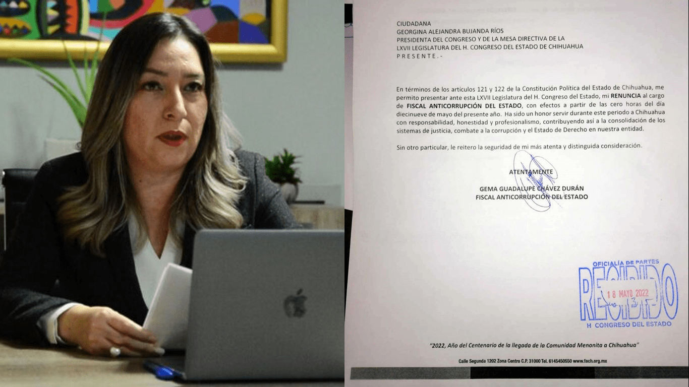 Renuncia Gema Chávez a la Fiscalía Anticorrupción