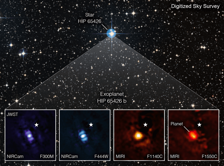 Esta es la primera imagen de un exoplaneta captada por el telescopio Webb