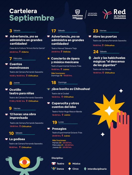 Cartelera de la Red de Teatros continúa sus funciones para el mes de septiembre