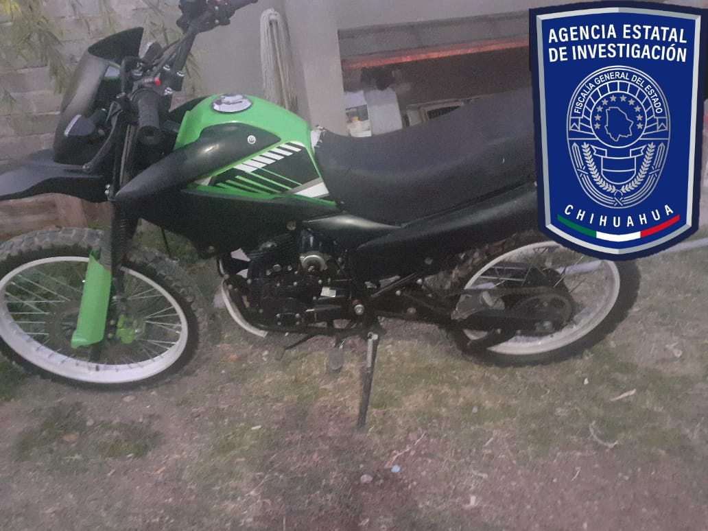 Aseguran motocicleta con reporte de robo en Jiménez