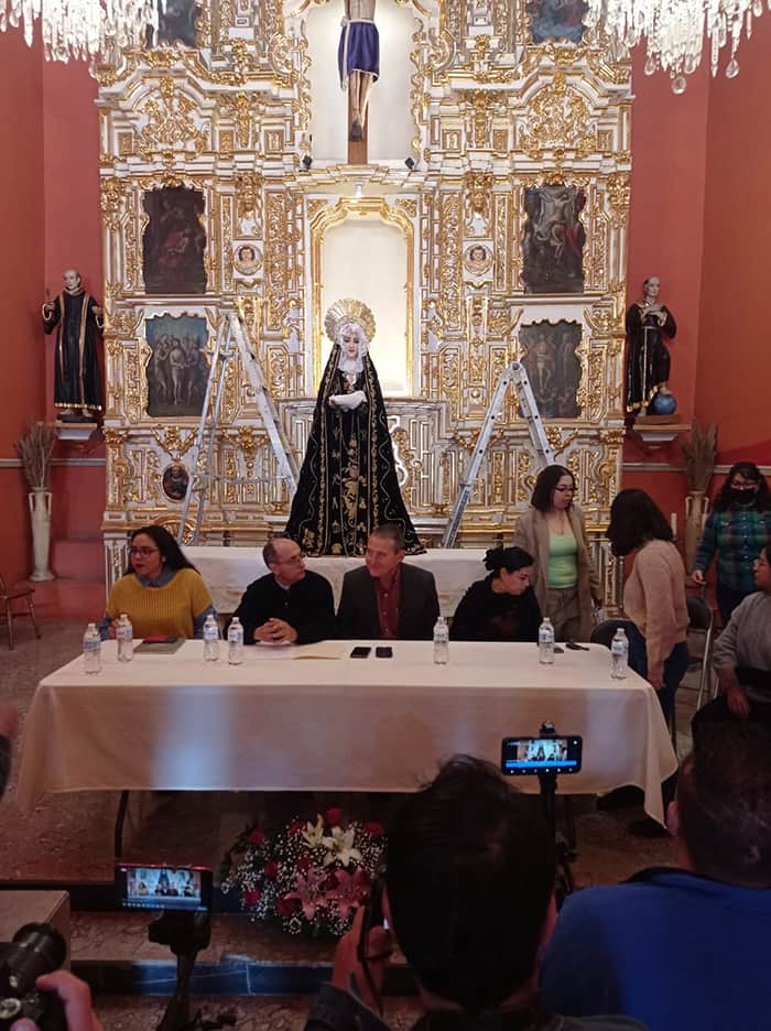 El INAH restaura en Parral la escultura de la Virgen de la Soledad