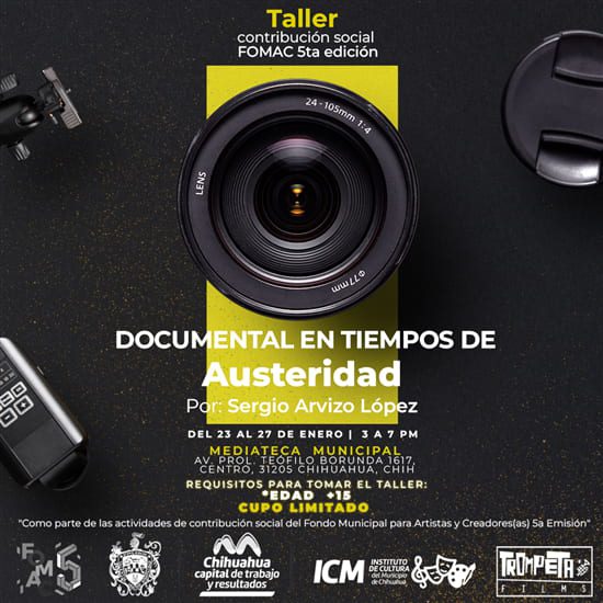 Invitan a inscribirte al taller “Documental en Tiempos de Austeridad”