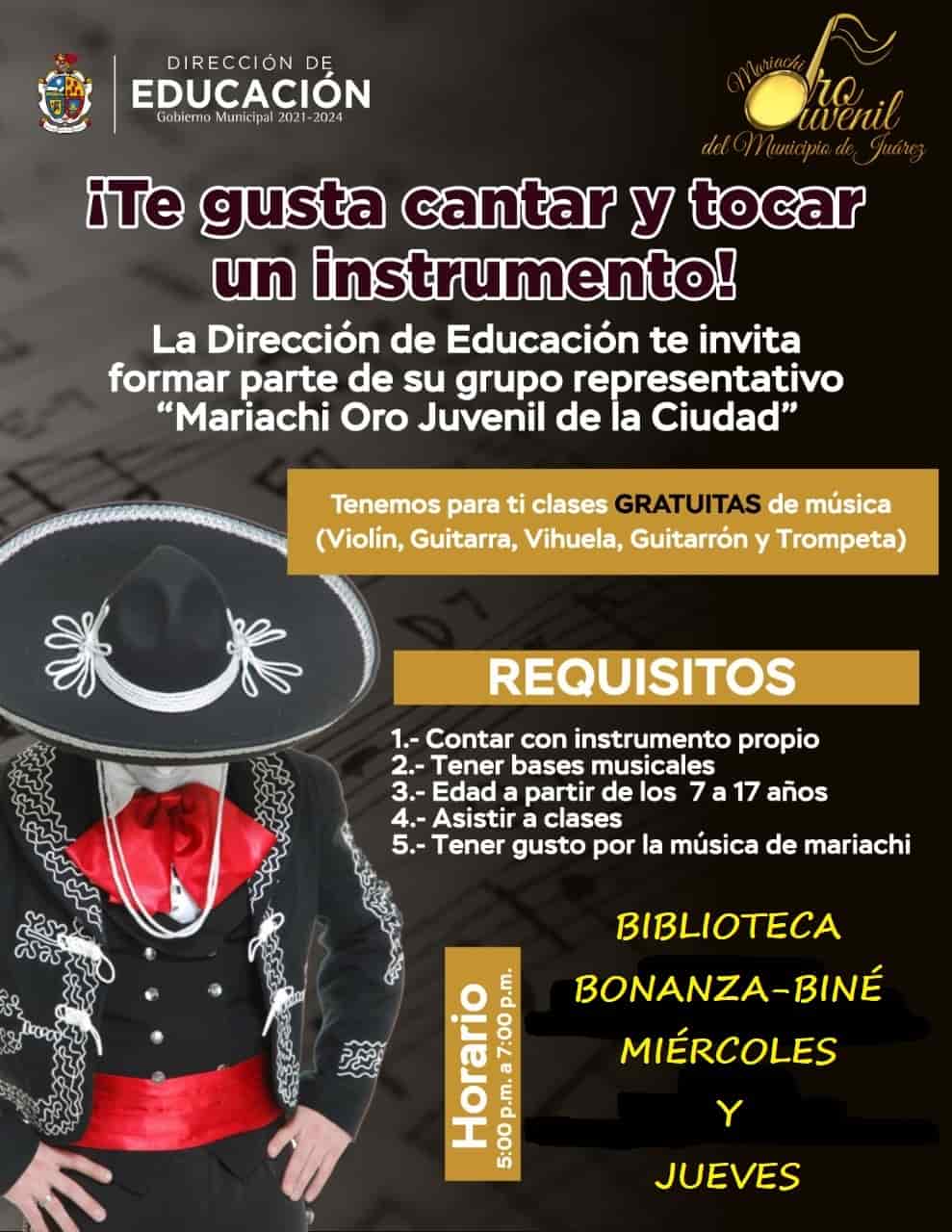 Invitan en Ciudad Juárez a formar parte del “Mariachi Oro Juvenil de la Ciudad”
