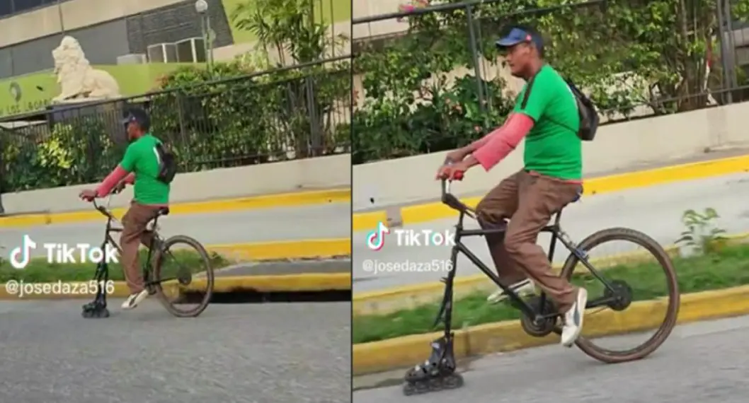 Hombre se hace viral al manejar bicicleta con una sola llanta: “la NASA lo está buscando”