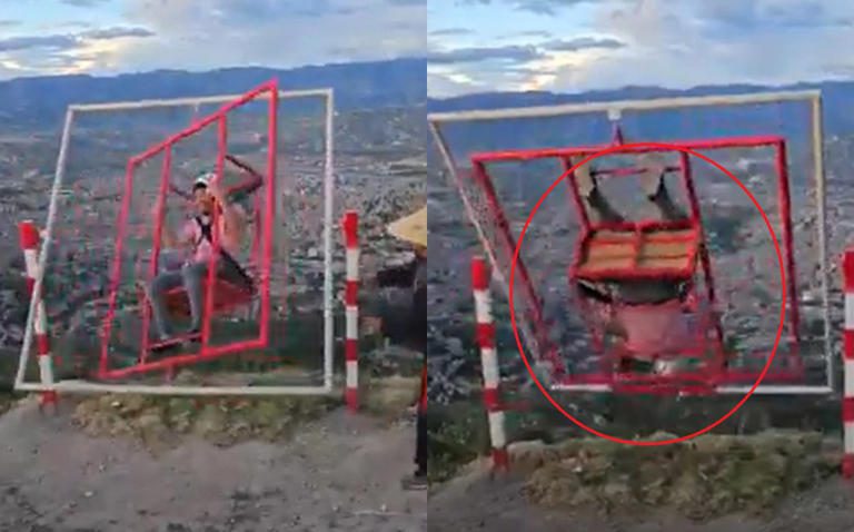 Turista cae a barranco tras romperse un juego extremo en Perú