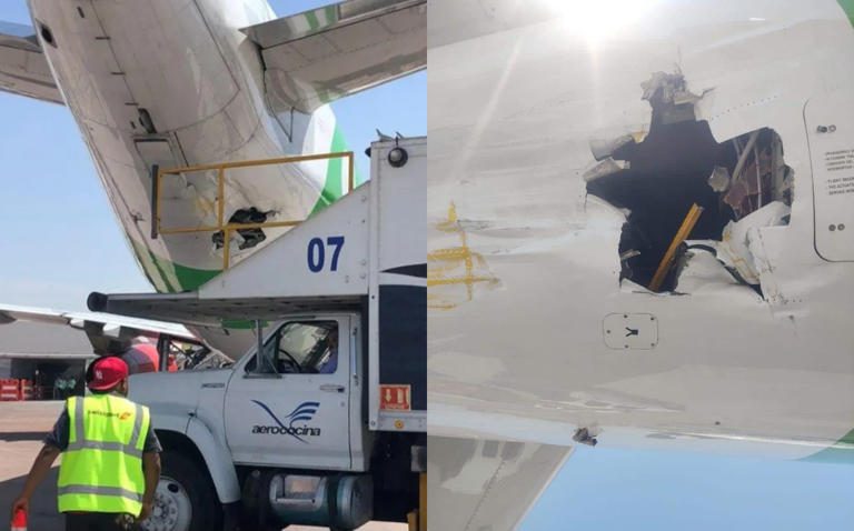 Camioneta choca contra avión de Viva Aerobus en aeropuerto de Guadalajara