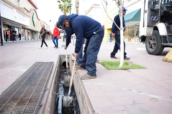 Brindan mantenimiento y limpieza a drenes pluviales del Centro Histórico