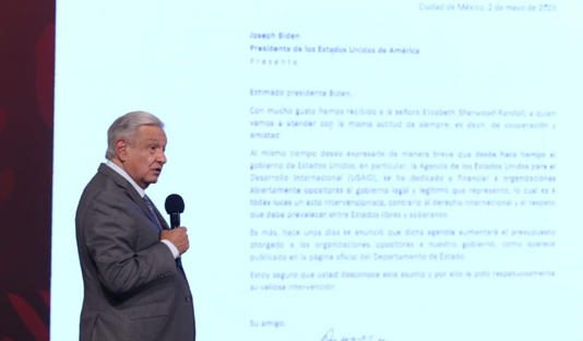 AMLO revela que mandó a Biden una carta por el financiamiento de EU a organizaciones opositoras a su gobierno