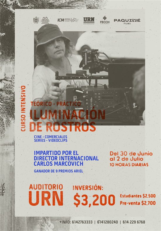 Impartirá Carlos Marcovich director internacional de cine curso de fotografía en Chihuahua Capital
