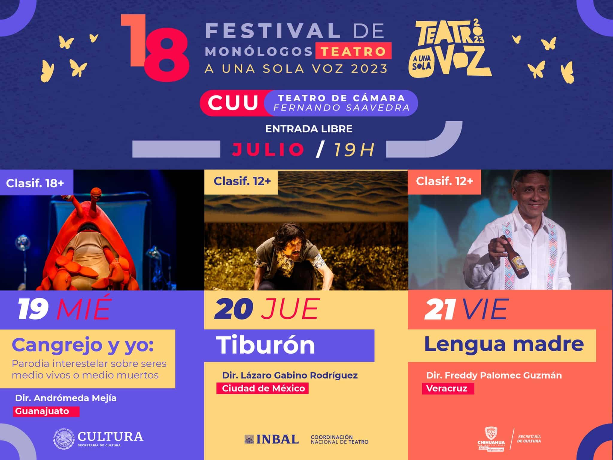 Invita Secretaría de Cultura al Festival de Monólogos – Teatro A Una Sola Voz
