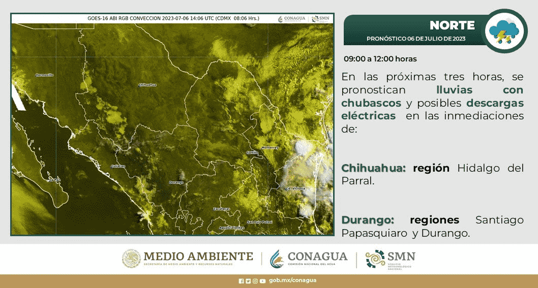 Prevé Protección Civil Estatal presencia de viento y lluvia en las próximas horas