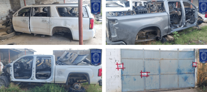 Catean inmueble en el municipio de Matamoros y localizan tres vehículos robados
