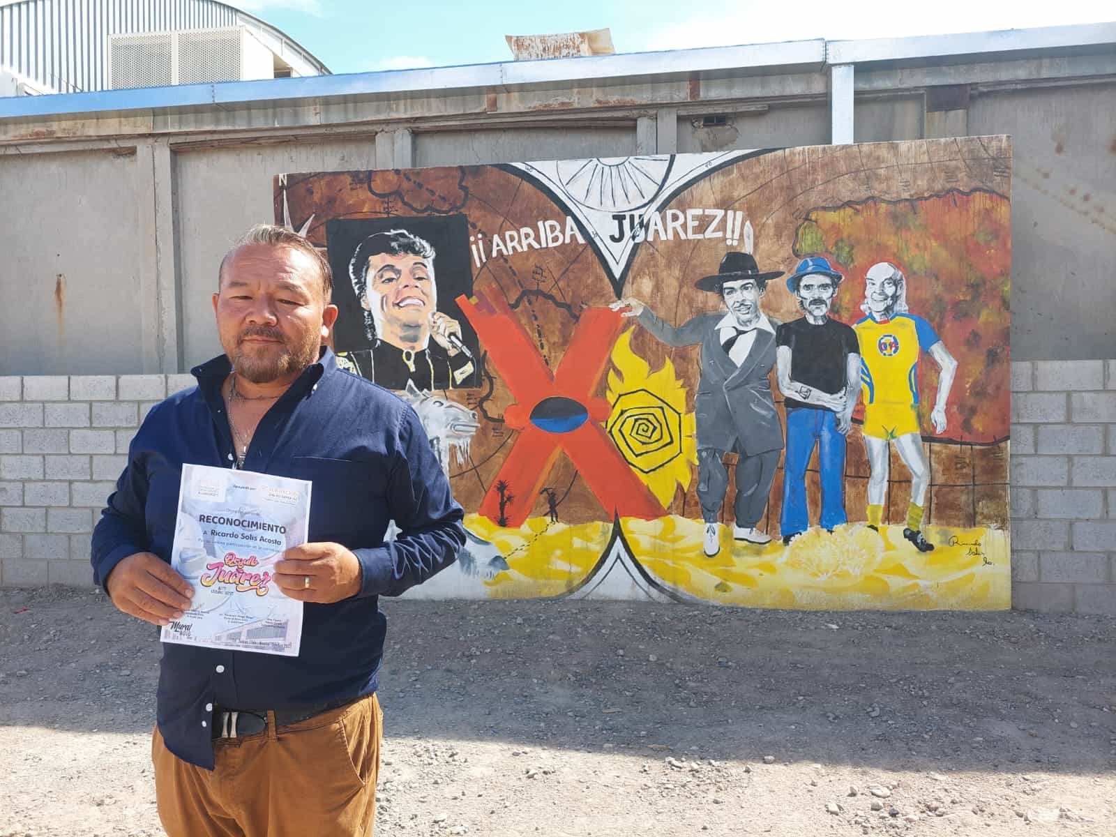 Destaca intendente de primaria de Juárez en concurso de muralismo de arte urbano