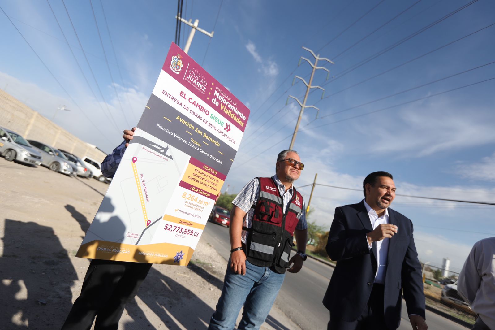 Entrega Presidente Pérez Cuéllar repavimentación de la avenida San Bernardo