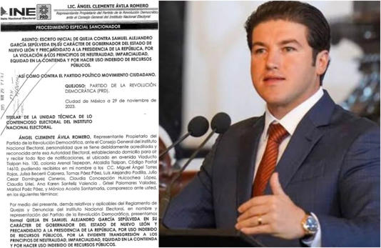PRD solicita al INE cancelar registro de Samuel García como precandidato