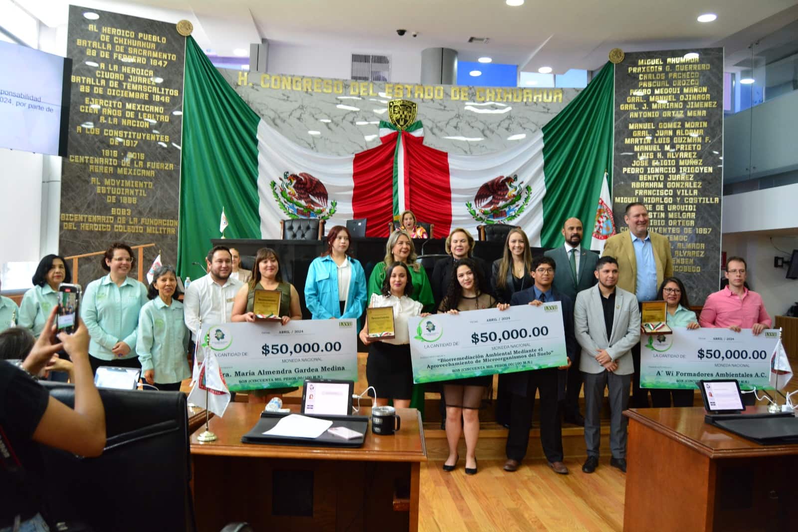 Entrega Congreso el Premio a la Responsabilidad Medioambiental del Estado de Chihuahua 2024