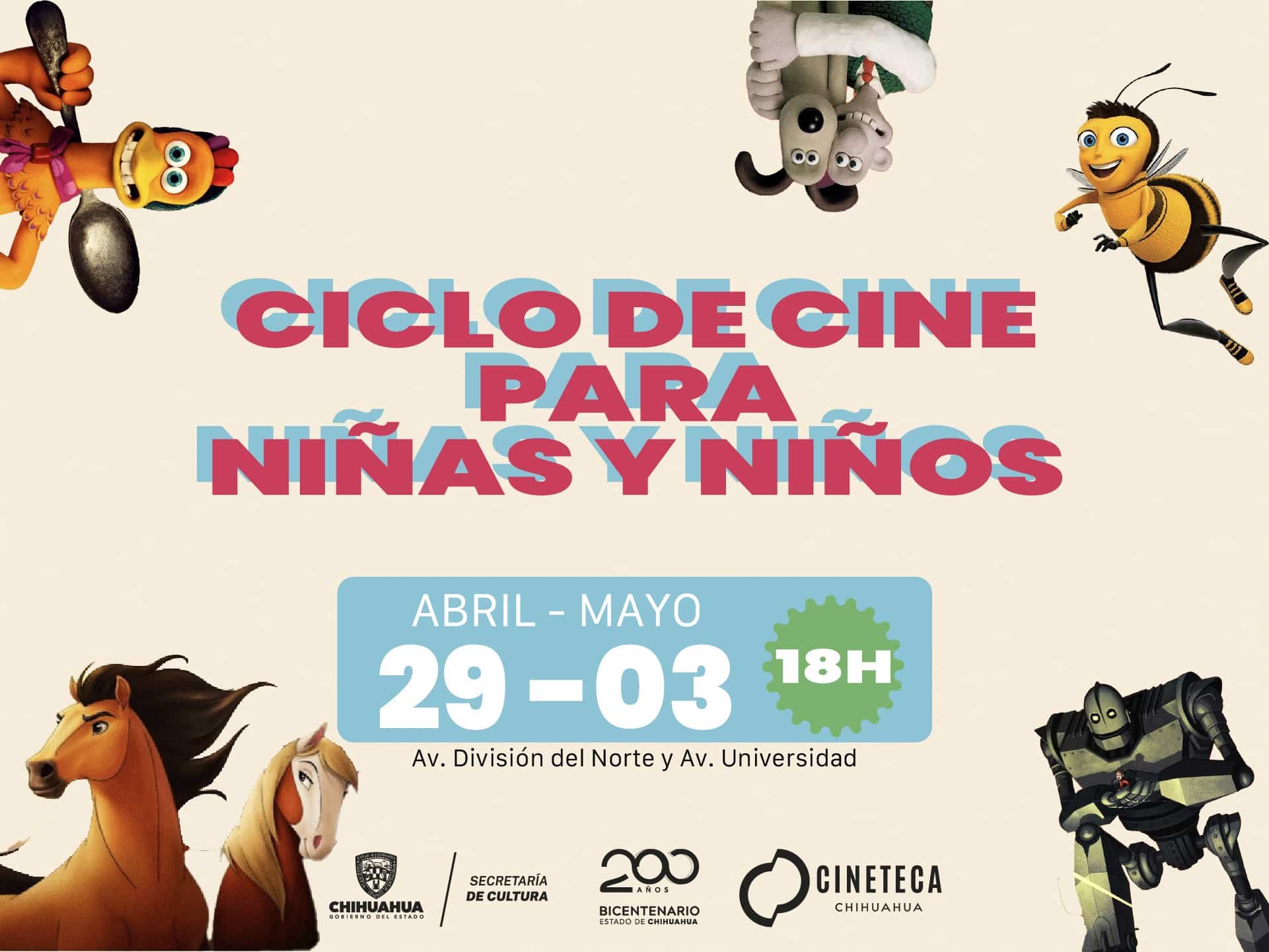 Inicia este martes el Ciclo de Cine para Niñas y Niños en la Cineteca Chihuahua