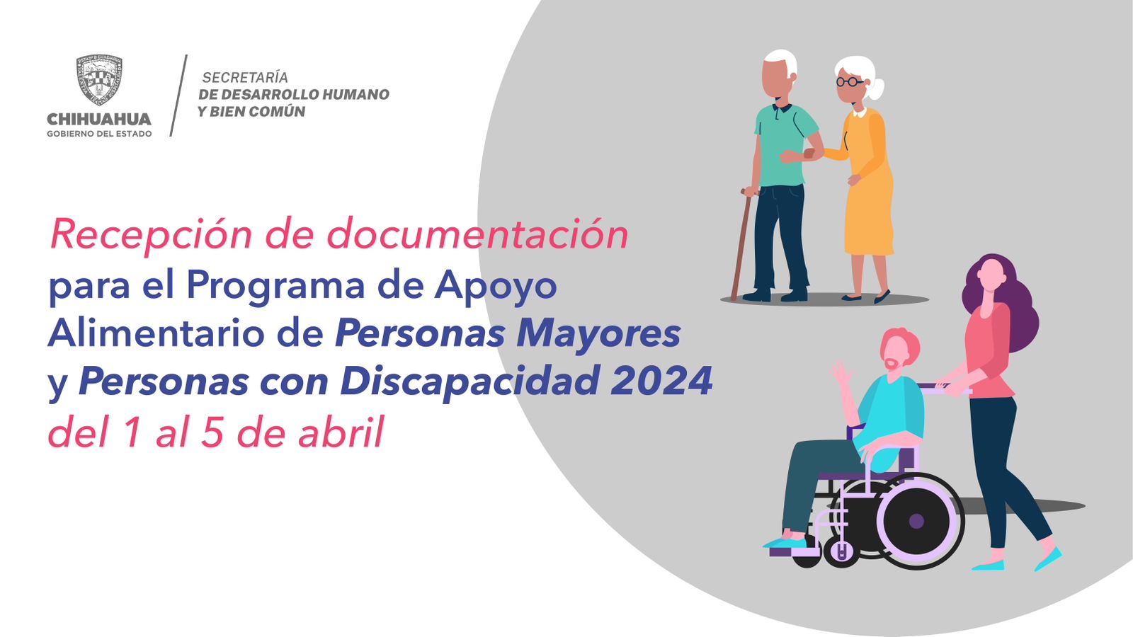 Inicia recepción de documentos del programa de apoyos en especie para personas mayores o con alguna discapacidad