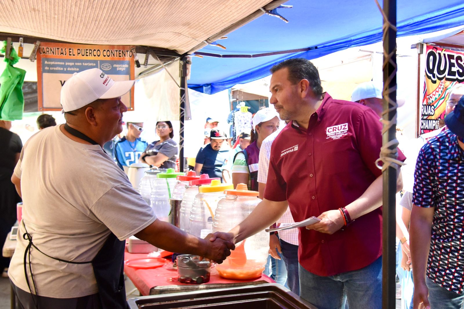 Cruz Pérez Cuéllar visita mercado de San Pancho