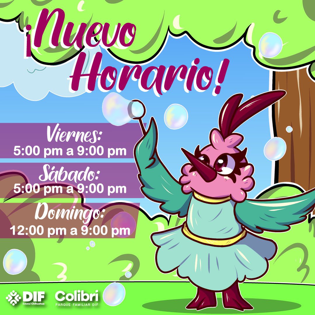 Anuncian cambio de horario del parque El Colibrí a partir de este viernes